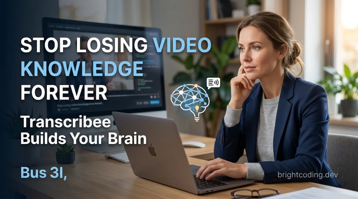 Stop Losing Video Knowledge Forever: transcribee Builds Your Brain