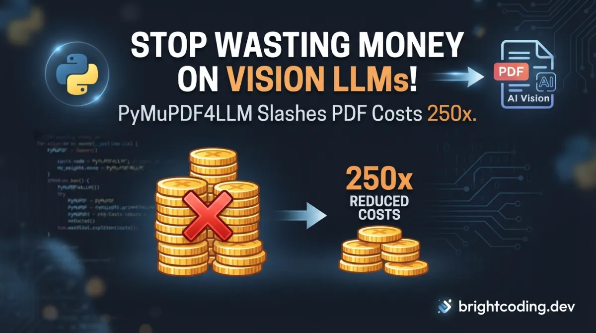 Stop Wasting Money on Vision LLMs! PyMuPDF4LLM Slashes PDF Costs 250x