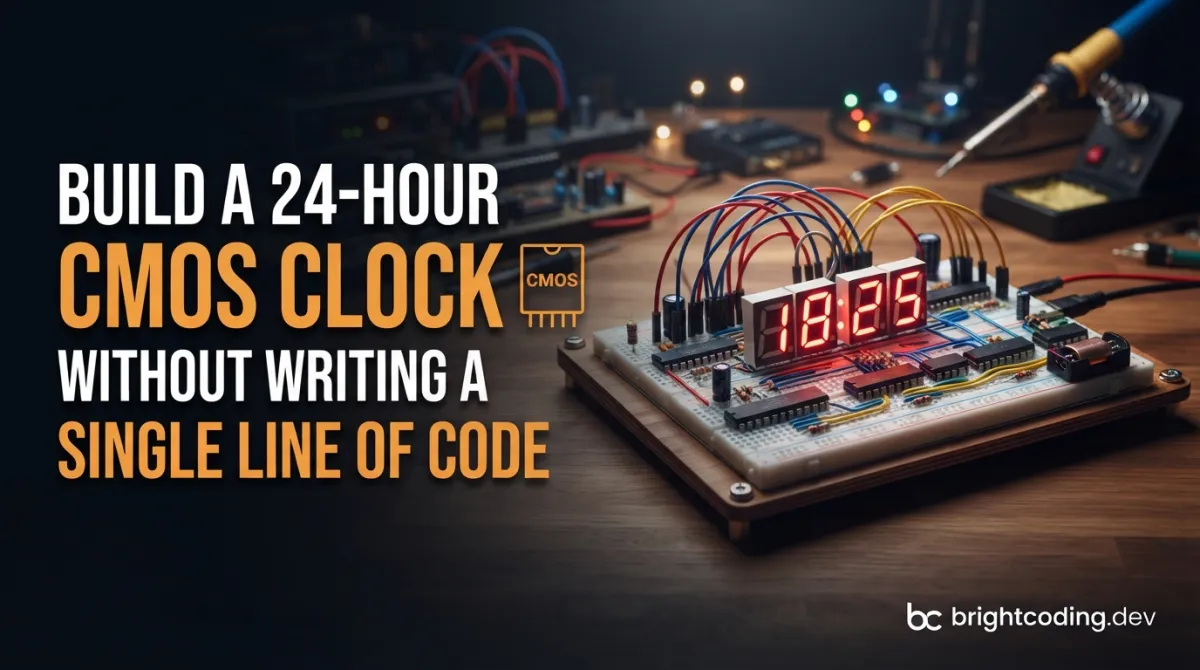 Build a 24-Hour CMOS Clock Without Writing a Single Line of Code