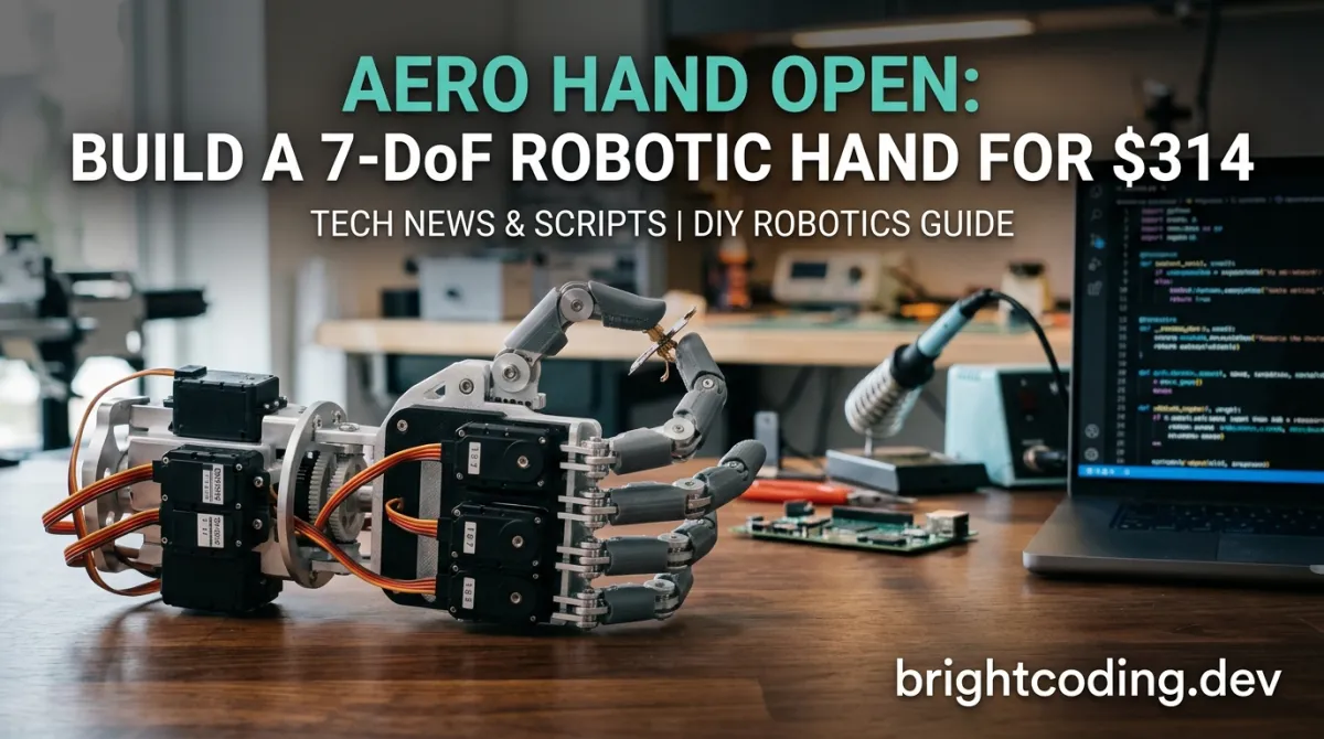 Aero Hand Open: Build a 7-DoF Robotic Hand for $314