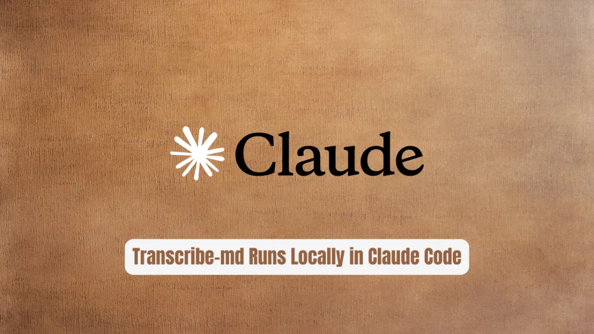 Stop Paying for Otter.ai! transcribe-md Runs Locally in Claude Code